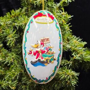 Russell Stover Candies Looney Tunes Daffy Duck Christmas Ornament Egg Tin‎  1997